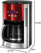 Russell Hobbs Luna - Koffiezetapparaat - 1,8L voor 12 koppen - Solar Red