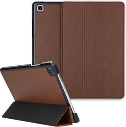 Selencia Tablet Hoes - Geschikt voor Samsung Galaxy Tab A7 - Nuria Vegan Lederen Trifold Bookcase - Bruin