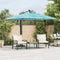 vidaXL - Parasol - met - stalen - paal - 246x246x230 - cm - blauw