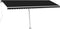 vidaXL - Luifel - handmatig - uittrekbaar - met - LED - 500x350 - cm - antracietkleur