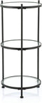 Furnilux - Bijzettafel Rond Scope - Metaal Zwart - Glazen bladen - 40 x 40 x 89 cm