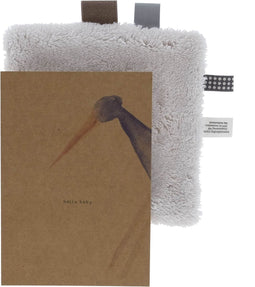 Kraamcadeau Knuffeldoekje met Kaart - Geschenkset met speendoekje - Baby Geboortecadeau Stone Beige - Beige - Snoozebaby