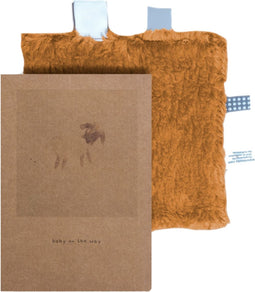Kraamcadeau Knuffeldoekje met Kaart - Geschenkset met speendoekje - Baby Geboortecadeau Toffee Brown - Bruin - Snoozebaby