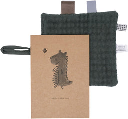 Kraamcadeau Knuffeldoekje met Kaart - Geschenkset met speendoekje - Baby Geboortecadeau Dark Green - Groen - Snoozebaby