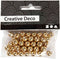 Kralen - Parels - Imitatie - Goud - Sieraden maken - Goudkleurige Kraaltjes - Diameter: 8mm - Gatgrootte: 1mm - Creotime - 50 stuks