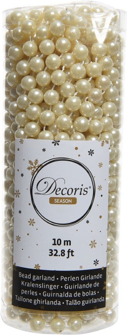 Kralenketting plastic 10 cm creme