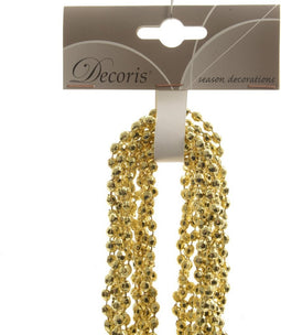 Kralenketting plastic diamant 270cm licht goud