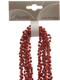 Kralenketting plastic diamant 270cm rood