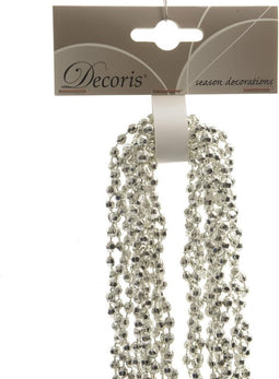 Kralenketting plastic diamant 270cm zilver