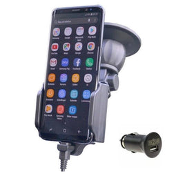 Kram Fix2Car Actieve Houder met 2.1A USB-C Autolader - 58-95mm