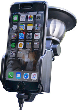 KRAM Fix2car Aktiv Universal Halter Lightning-Anschluss/USB-Kabel 2.1A Saugnapf