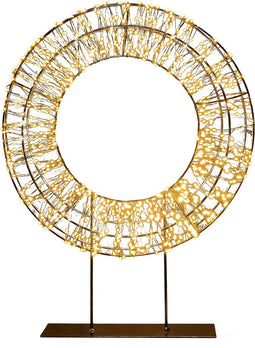 Krans op voet,zwart | 28x6 cm | 800 LEDs | Warm wit | Anna's Collection