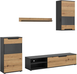 Furnilux Cajak - Wandkastcombinatie - Tijdloos en functioneel - Bruin - 37x246x182cm