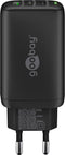 Goobay 61760 - Thuislader - 3-poorts USB-C PD en USB-A QC - 65W - Zwart