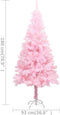 vidaXL - Kunstkerstboom - met - verlichting - en - kerstballen - 180 - cm - PVC - roze