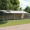 vidaXL - Hondenhok - met - dak - en - deur - 6x2x2 - m - gegalvaniseerd - staal - grijs