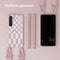 Selencia Hoesje Geschikt voor Samsung Galaxy S23 Hoesje Met Koord - Selencia Siliconen design hoesje met afneembaar koord - Roze / Irregular Check Sand Pink