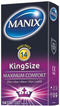 Condooms Manix King Size Nee 18,5 cm Ø 5,6 cm (14 uds)