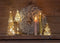 Anna's Collection LED dinerkaarsen swirl - 3D vlam - goud - 23 cm (2 stuks)