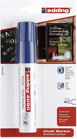 Krijtstift edding 4090 window blok 4-15mm blauw | Blister a 1 stuk