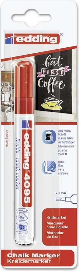 Krijtstift edding 4095 rond rood 2-3mm blister | Blister a 1 stuk