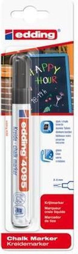 Krijtstift edding 4095 rond zwart 2-3mm blister | Blister a 1 stuk