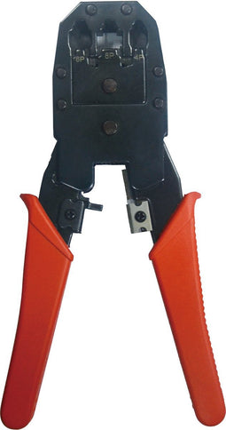 Krimptang voor RJ45, RJ12, RJ11 en RJ10 connectoren - metaal / rood/zwart