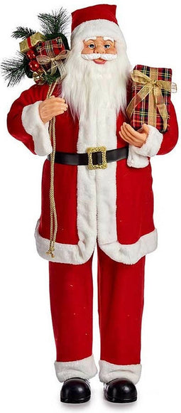 Krist+ Kerstman decoratie pop - 44 x 30 x 110 cm - polyester - staand - kerst figuur/beeld