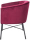 ELIOTT Fauteuil - Metalen poten - Rood fluweel - L 68 x D 59 x H 72 cm