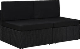 vidaXL - Tweezitsbank - sectioneel - poly - rattan - zwart
