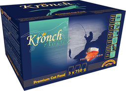 Kronch premium kattenbrok met zalm en kip kattenvoer 3x750 gr