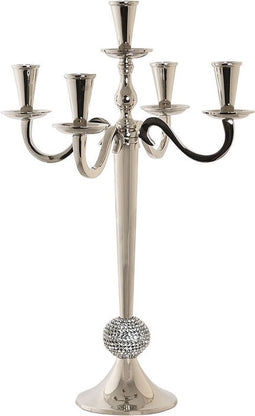 Kroonkandelaar DKD Home Decor Zilverkleurig Acryl Aluminium Verchroomd 30 x 30 x 47 cm