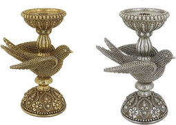 Kroonkandelaar DKD Home Decor Ziverachtig Gouden Hars Fågel (16.6 x 11.6 x 24.5 cm) (2 pcs)