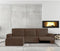 Hoes voor chaise longue met korte armleuning links Eysa JAZ Bruin 120 x 120 x 360 cm