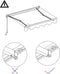 vidaXL - Luifel - handmatig - uittrekbaar - 500x300 - cm - blauw - en - wit