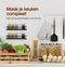 Kruidenrek Ophangbaar - 4 stuks - Hangend Kruidenrek - Kruidenrek Voor Kruidenpotjes - Mat Zwart - Keukenkast Organizer - Ophangbare rekjes - RVS - Geschikt voor 24 potjes