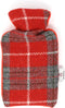 Kruik Rood Grijs - 500 ml - Harris tweed - Handgemaakt in Schotland - Caroline Wolfe Murray