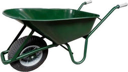 Kruiwagen Bouw 85L Groen m/metalen bak