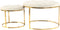 Kruk Becky 825 Set van 2 Ivoor / Goud | Poef rond | Krukje | Voetensteun