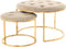Kruk Becky 825 Set van 2 Taupe / Goud | Poef rond | Krukje | Voetensteun