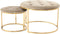 Kruk Becky 825 Set van 2 Taupe / Goud | Poef rond | Krukje | Voetensteun
