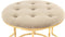 Kruk Becky 825 Set van 2 Taupe / Goud | Poef rond | Krukje | Voetensteun