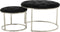 Kruk Becky 825 Set van 2 Zwart / Zilver | Poef rond | Krukje | Voetensteun
