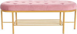 Kruk DKD Home Decor 100 x 35 x 40 cm Roze Gouden Metaal