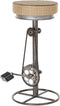 Kruk DKD Home Decor 44 x 41 x 82 cm Zilverkleurig Metaal Lichtbruin Rotan
