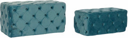 Kruk DKD Home Decor Blauw Polyester Fluweel Hout MDF (88 x 53 x 48 cm)