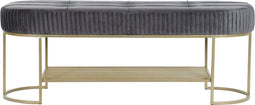 Kruk DKD Home Decor Grijs Gouden Metaal 120 x 40 x 45 cm