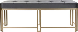 Kruk DKD Home Decor Grijs Metaal Fluweel (120 x 40 x 47 cm)