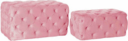 Kruk DKD Home Decor Roze Polyester Fluweel Hout MDF (88 x 53 x 47,76 cm)
