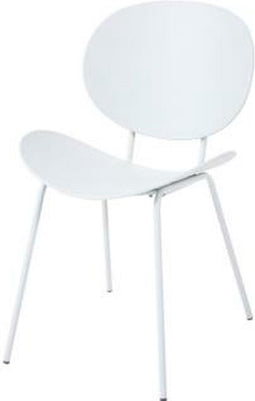 Kruk DKD Home Decor Zwart Metaal Wit Polypropyleen (52,5 x 49 x 104 cm)